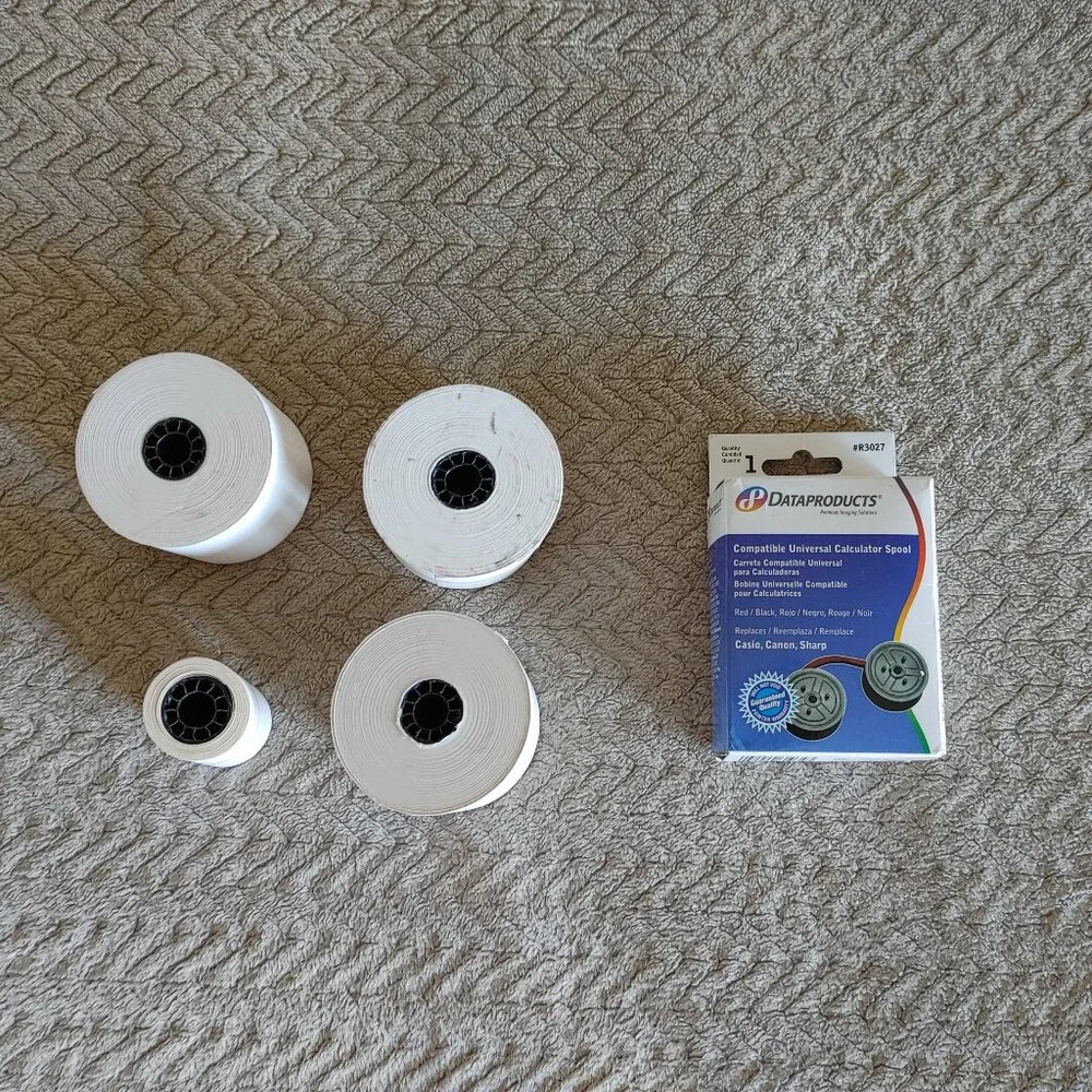 Calculator Spool + Paper rolls FOR SHARP QS2760H-2 Color ribbon printer